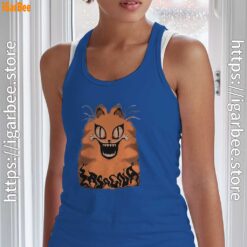 hausu garfield blue tank top with women