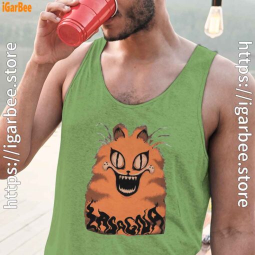 hausu garfield men green tank tops
