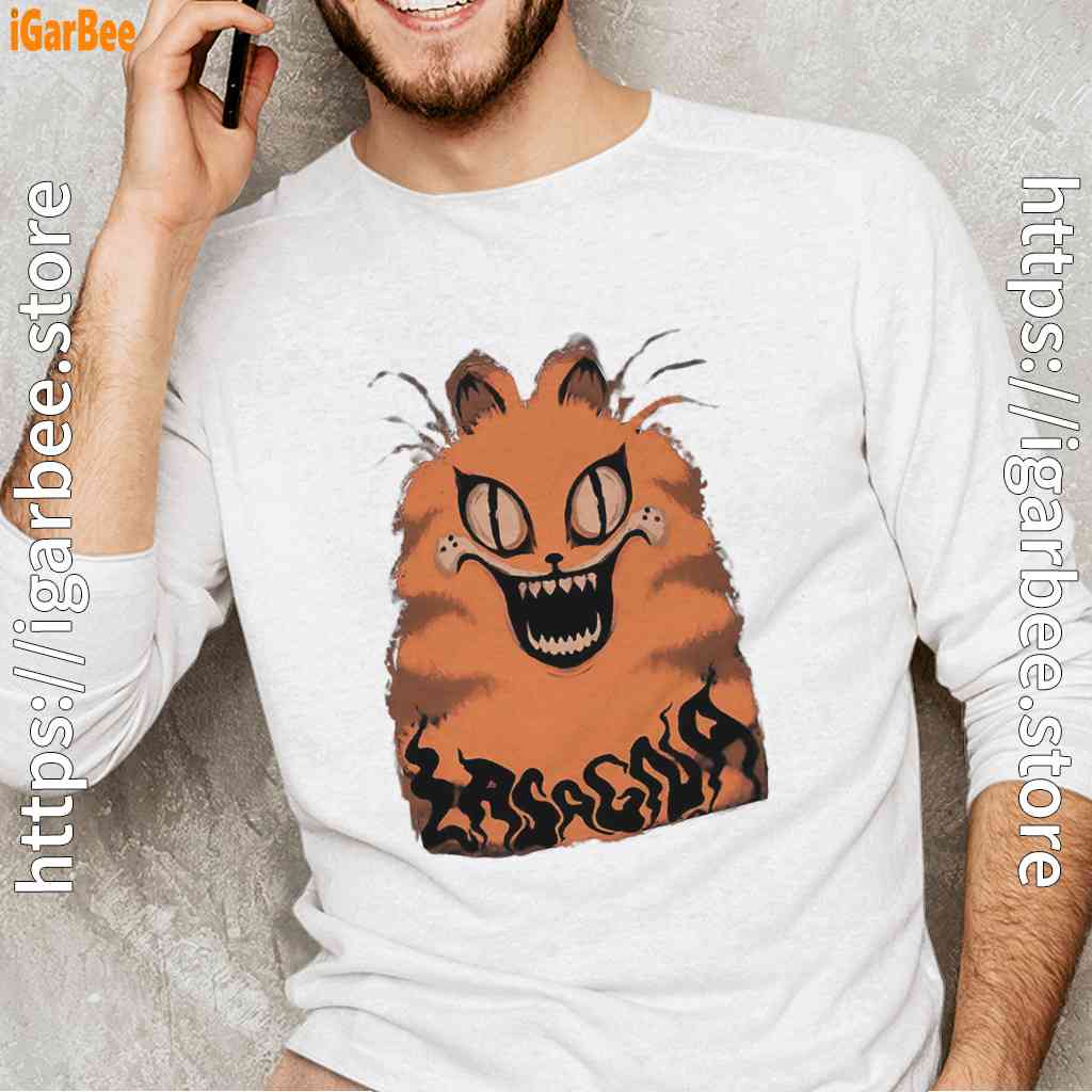hausu garfield white long sleeve for male hausu garfield white long sleeve for male