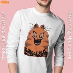 hausu garfield white long sleeve with man