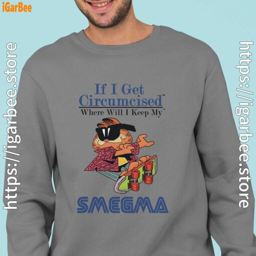 if i get circumcised garfield men gray sweatshirts