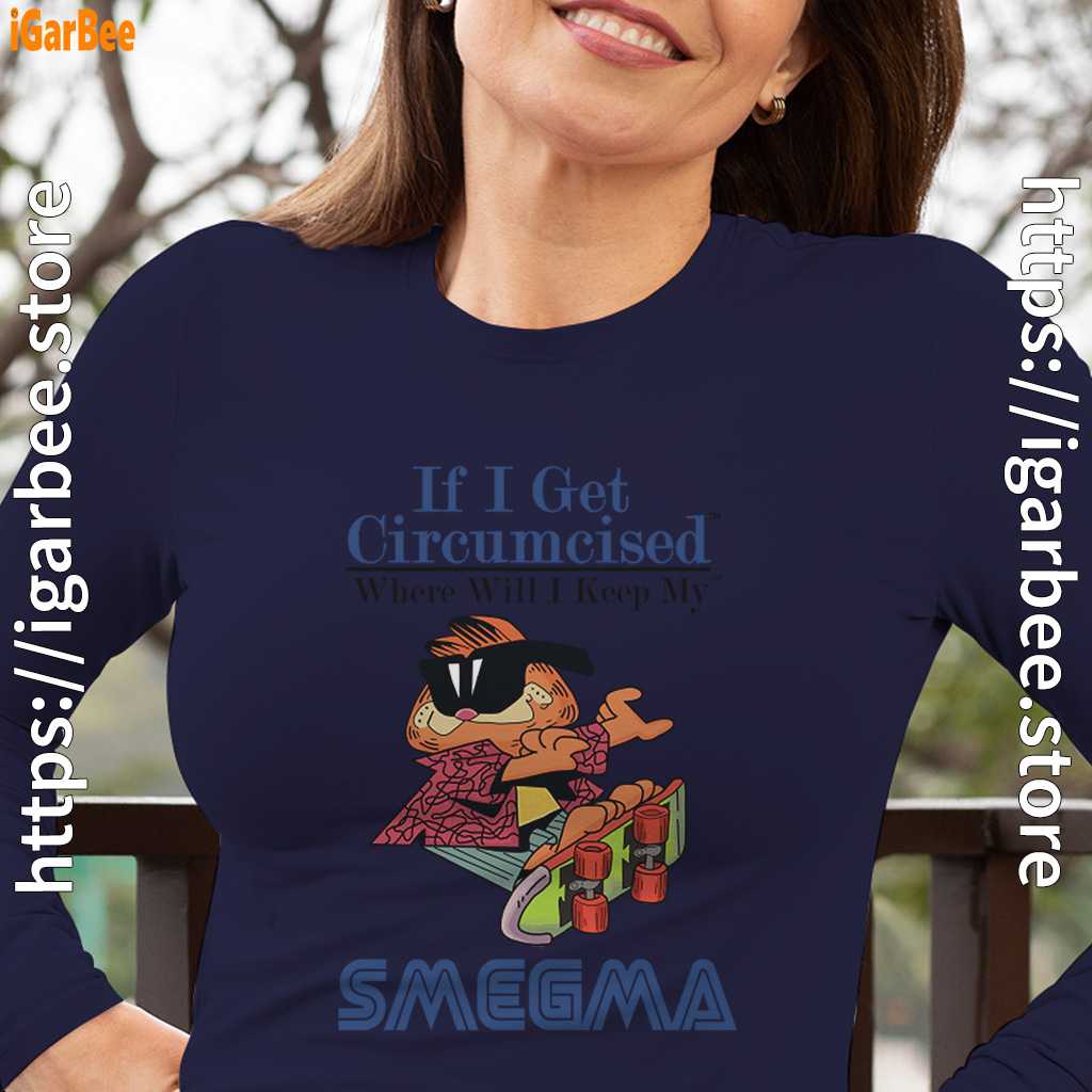 if i get circumcised garfield navy long sleeve women if i get circumcised garfield navy long sleeve women