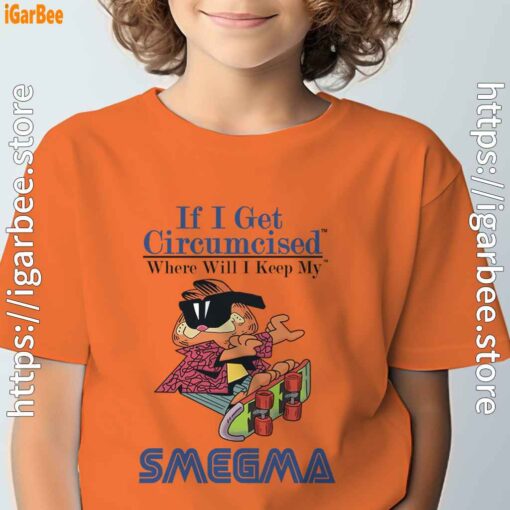 if i get circumcised garfield orange tee kids boy