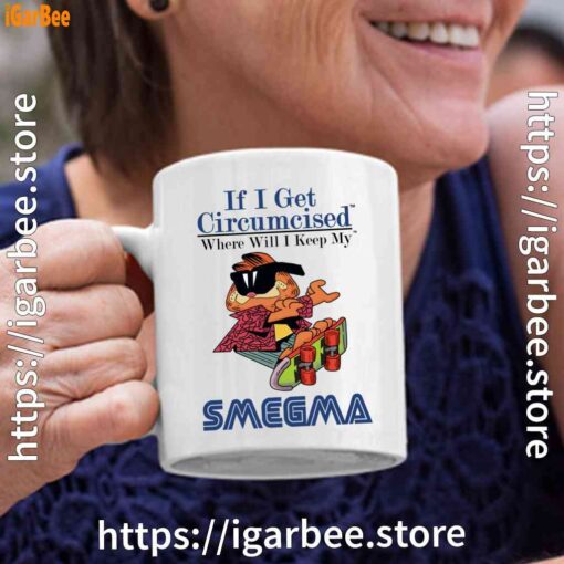 if i get circumcised garfield white coffee mug