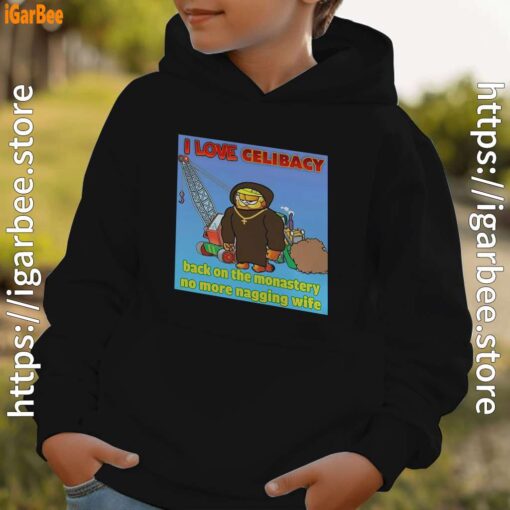 love celibacy garfield black hoodie for kid boy