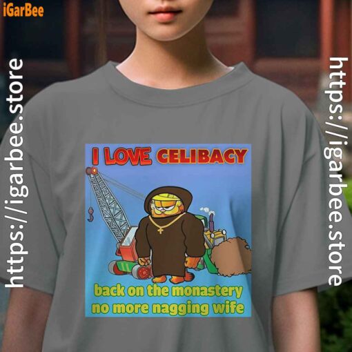 love celibacy garfield kids girl gray tee