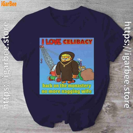 love celibacy garfield navy shirt