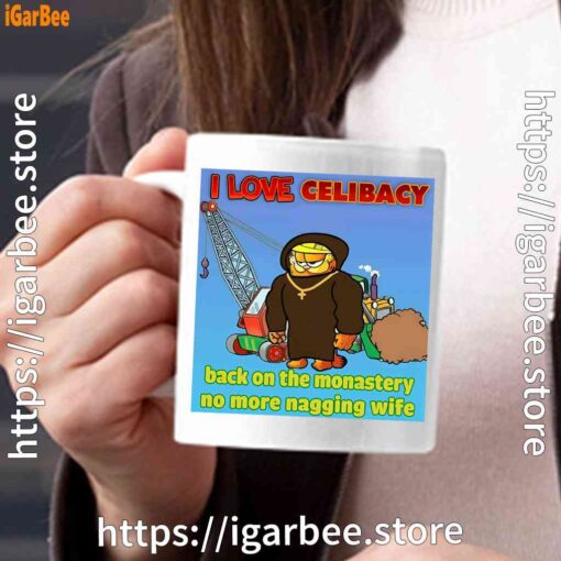 love celibacy garfield white mug