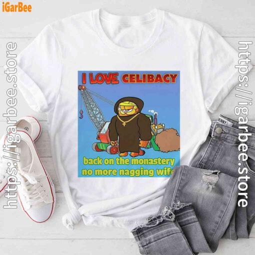 love celibacy garfield white tee shirt