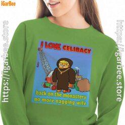 love celibacy garfield women with green sweatshirt