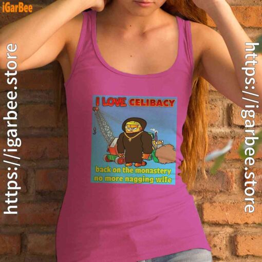love celibacy garfield women's pink tank top