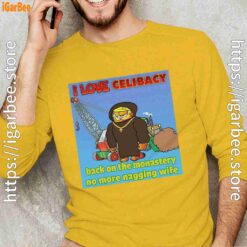 love celibacy garfield yellow long sleeve man