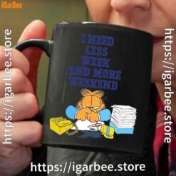 need less week and more weekend garfield black coffee mug