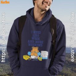 need less week and more weekend garfield male navy men hoodie