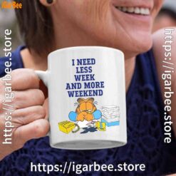 need less week and more weekend garfield white coffee mug