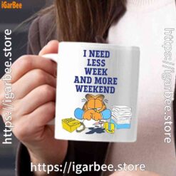 need less week and more weekend garfield white mug
