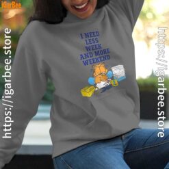 need less week and more weekend garfield women gray hoodies