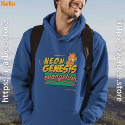 neon genesis evangelion garfield blue men hoodie male