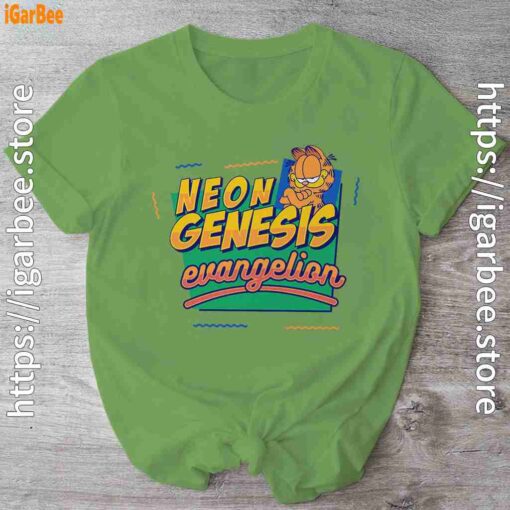 neon genesis evangelion garfield green shirt