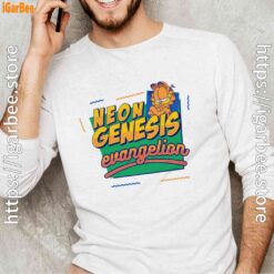 neon genesis evangelion garfield white long sleeve for male