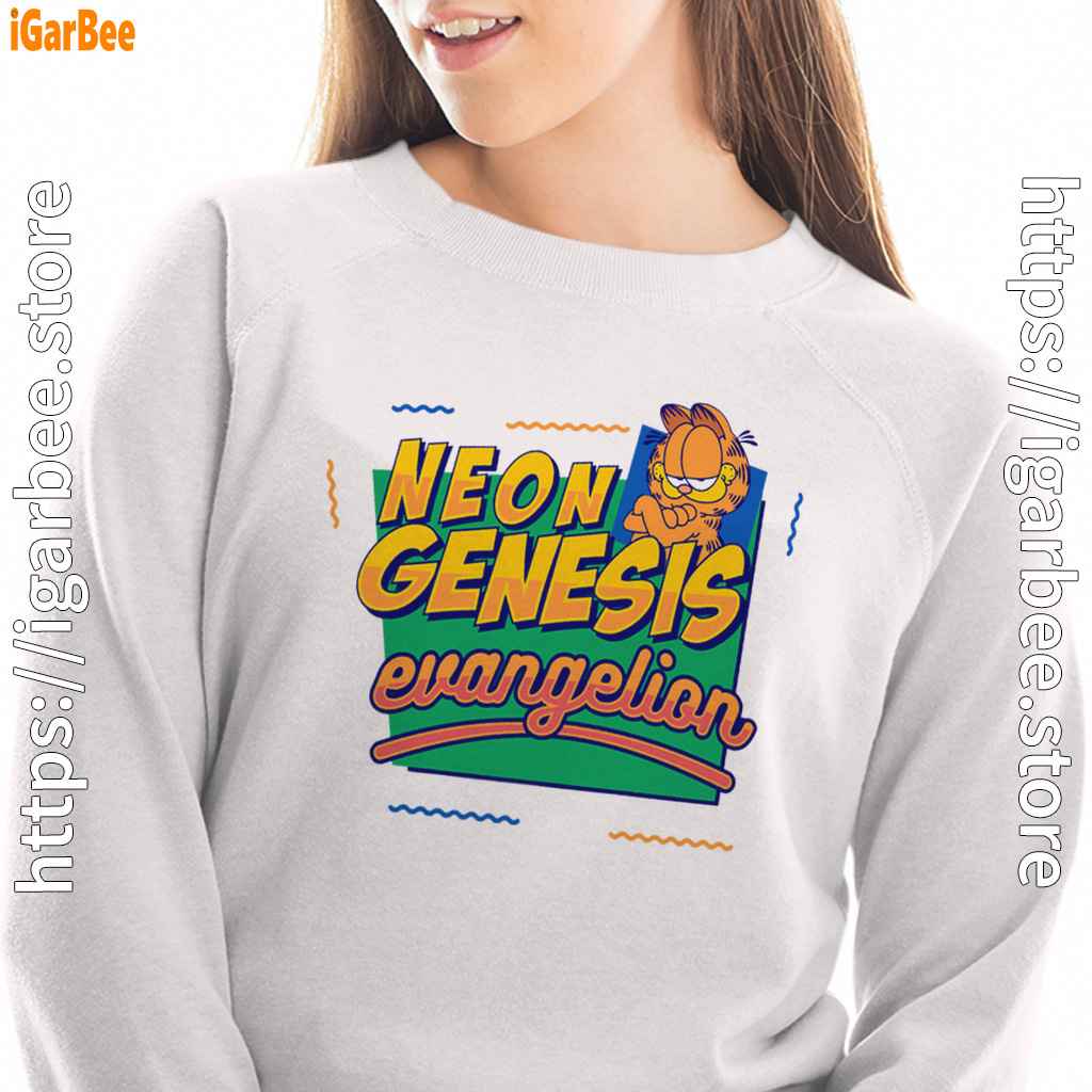 neon genesis evangelion garfield white sweatshirt women neon genesis evangelion garfield white sweatshirt women