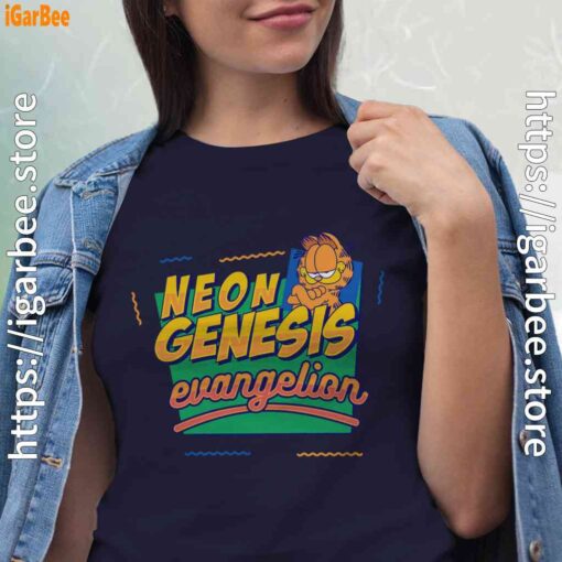 neon genesis evangelion garfield women navy shirts