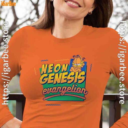 neon genesis evangelion garfield women's long sleeve orange for female