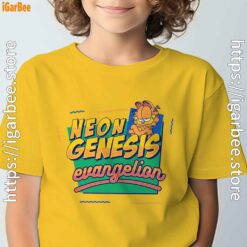 neon genesis evangelion garfield yellow t shirt for kid boy