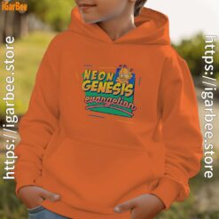 neon genesis evangelion garfield youth boy orange hoodie