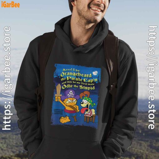 ripple junction garfield arrr black men hoodie for male