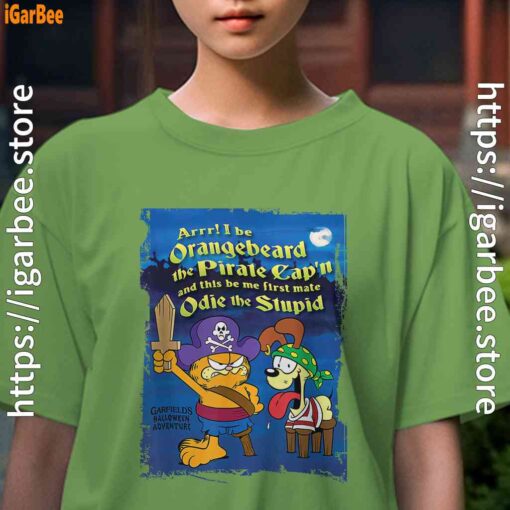 ripple junction garfield arrr female green tee for girl