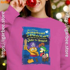 ripple junction garfield arrr girl pink sweatshirt