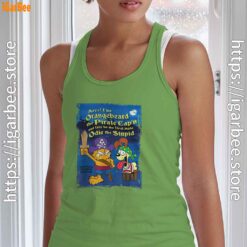 ripple junction garfield arrr green tank top women
