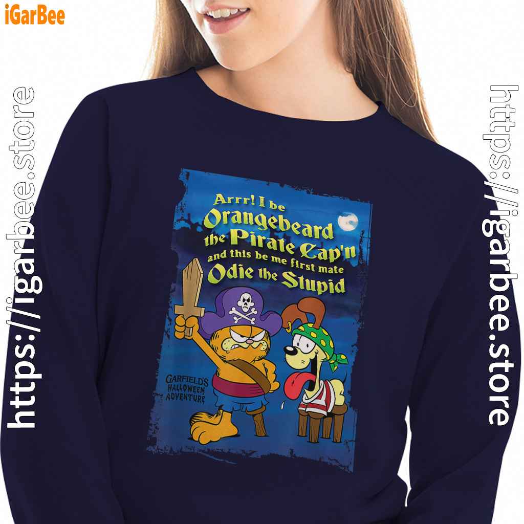 ripple junction garfield arrr navy sweatshirt for women ripple junction garfield arrr navy sweatshirt for women