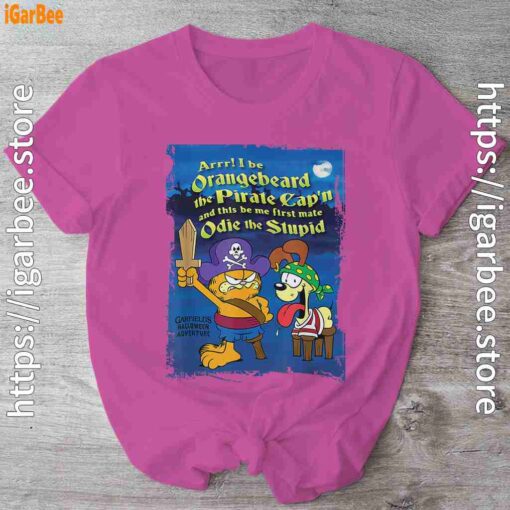 ripple junction garfield arrr pink shirt