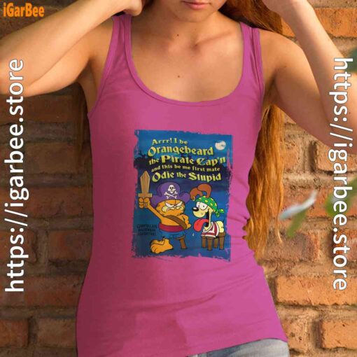 ripple junction garfield arrr women's pink tank top