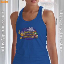 ripple junction garfield halloween adventure blue tank top with women