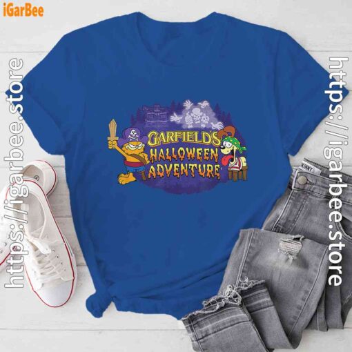 ripple junction garfield halloween adventure blue tee shirt