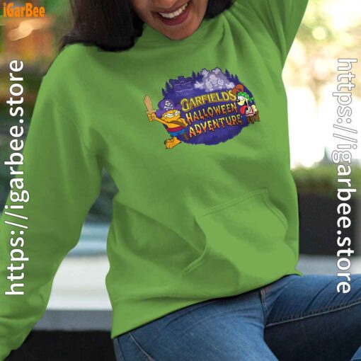 ripple junction garfield halloween adventure green women hoodie
