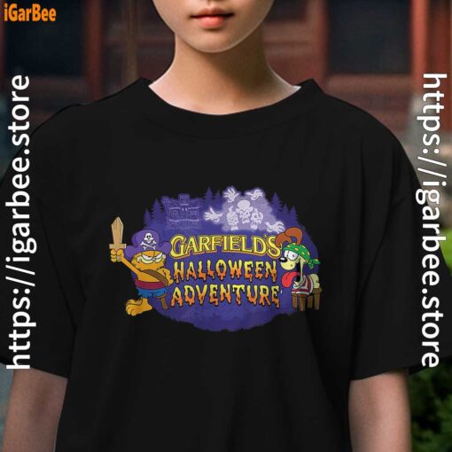 ripple junction garfield halloween adventure kids girl black t shirt