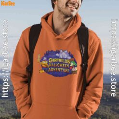 ripple junction garfield halloween adventure orange men hoodie
