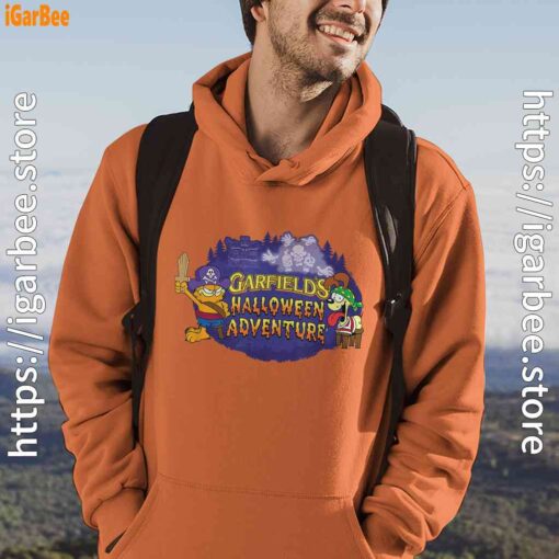 ripple junction garfield halloween adventure orange men hoodie