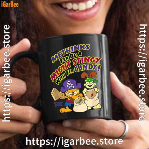 ripple junction garfield might stingy with yer candy black mug 15oz