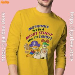 ripple junction garfield might stingy with yer candy men's yellow long sleeve
