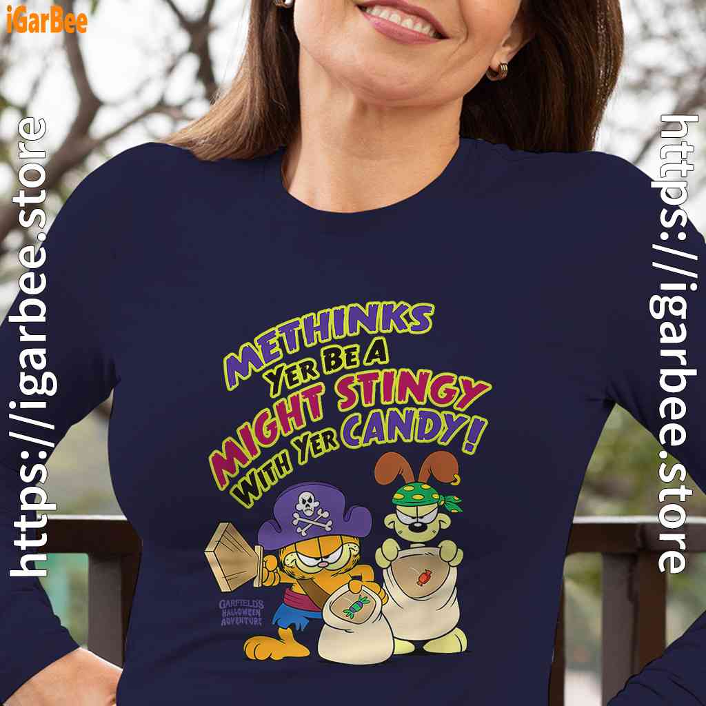 ripple junction garfield might stingy with yer candy navy long sleeve women ripple junction garfield might stingy with yer candy navy long sleeve women