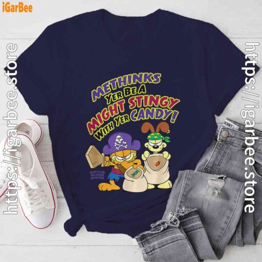 ripple junction garfield might stingy with yer candy navy tee shirt