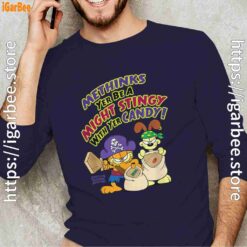 ripple junction garfield might stingy with yer candy navy with men's long sleeve
