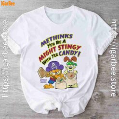 ripple junction garfield might stingy with yer candy white t shirt