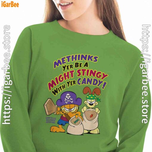 ripple junction garfield might stingy with yer candy women with green sweatshirt