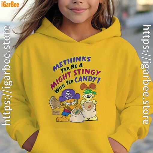 ripple junction garfield might stingy with yer candy yellow hoodie for kid girl